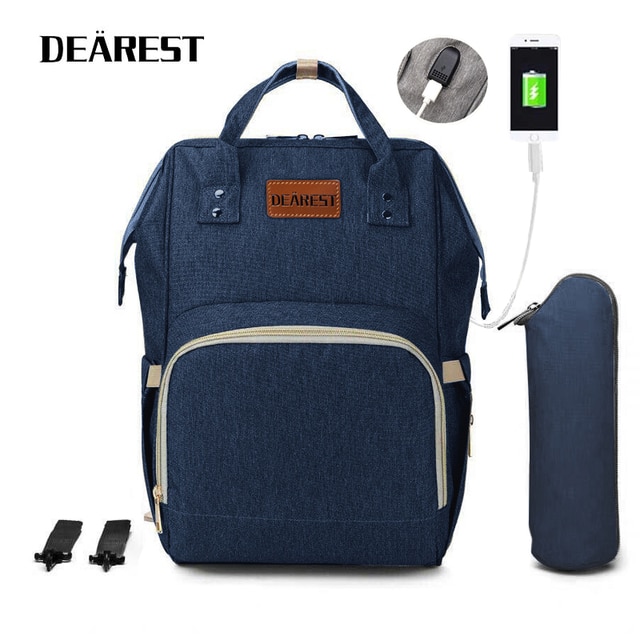 Dearest USB Multi-functional Waterproof Maternity Backpack – Dark Blue ...